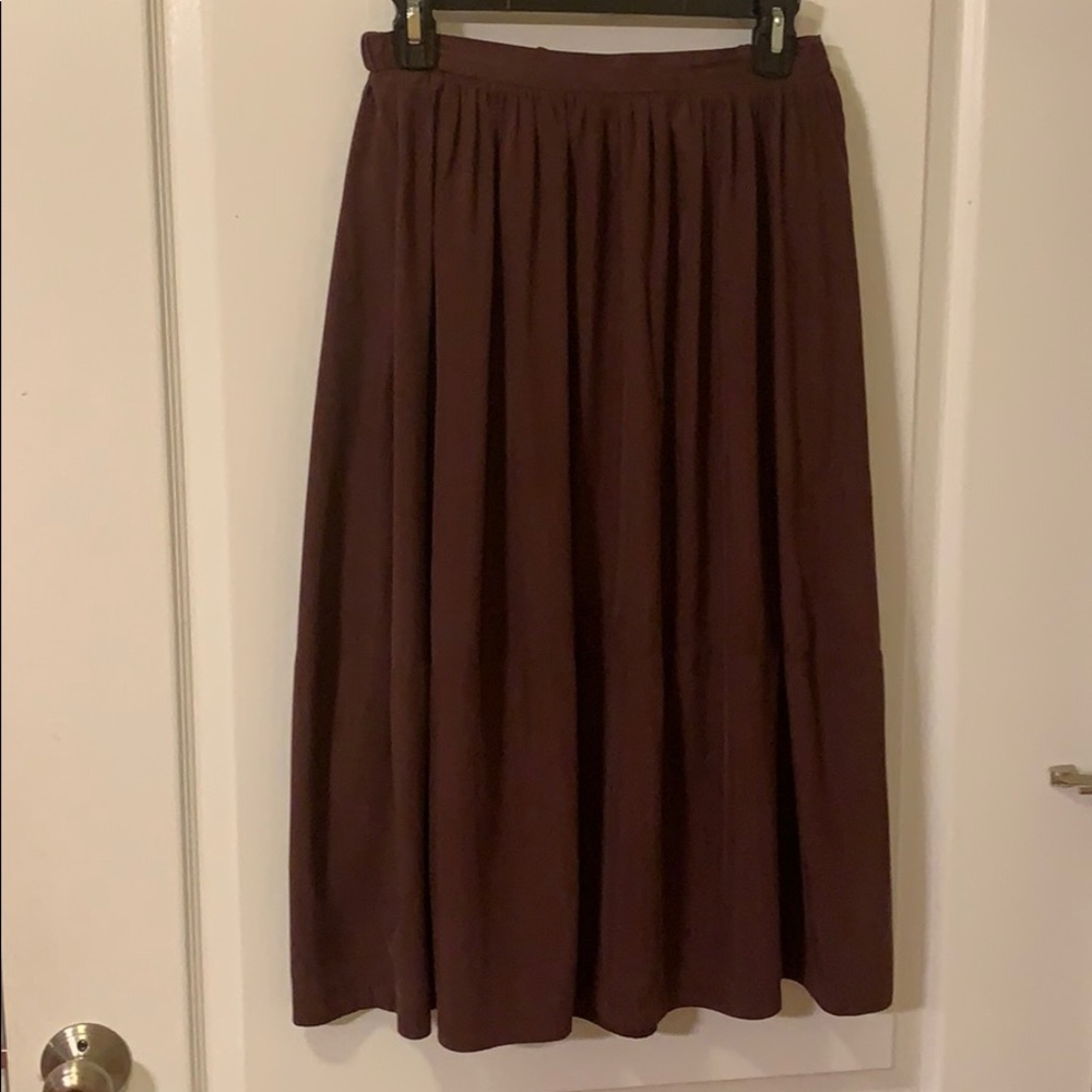 Zara silk midi skirt in wine.